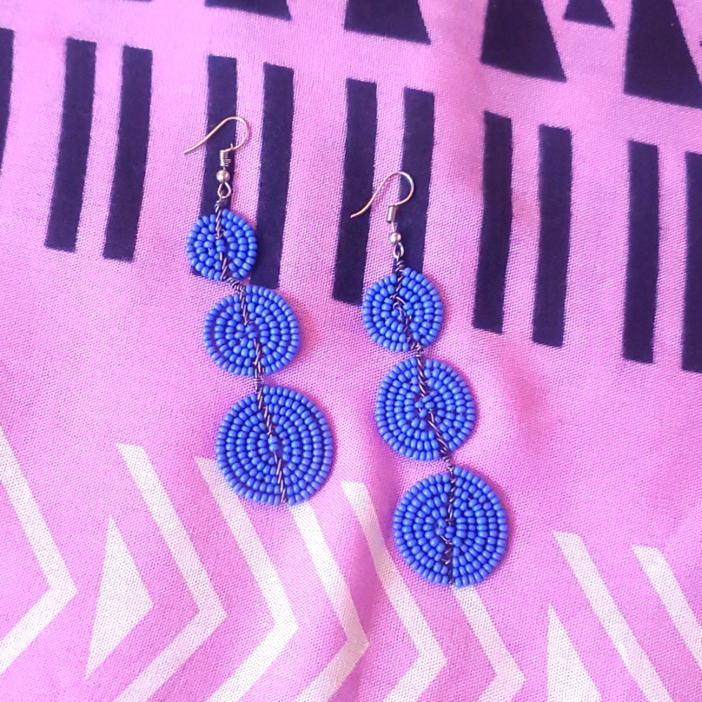 Ethiopian hand beaded earrings